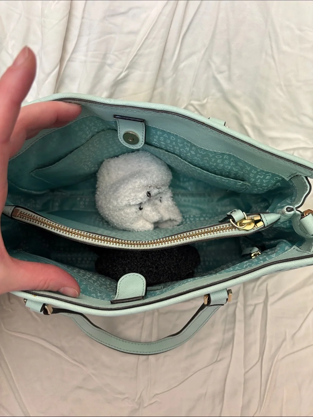 kate spade mint green laser-cut tote